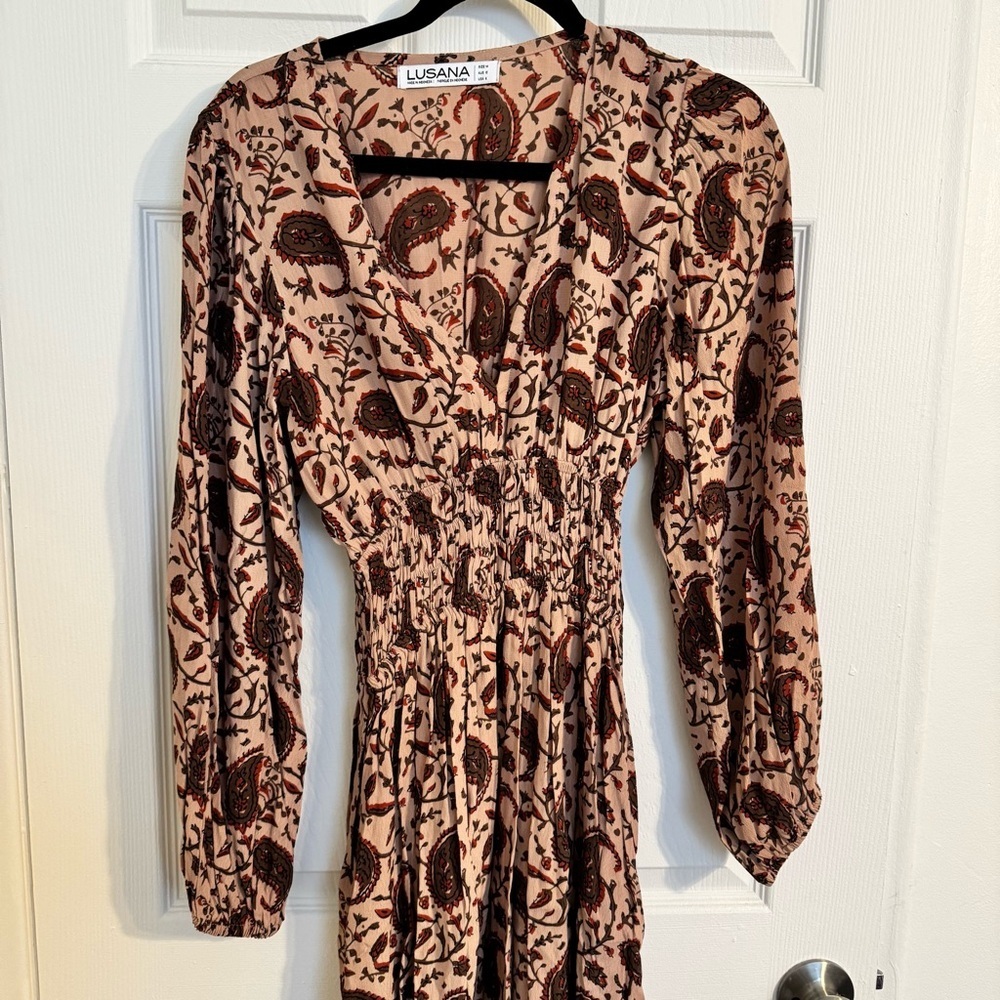 Anthropologie Lusana Boho Maxi Dress Size 6 - Picture 7 of 9